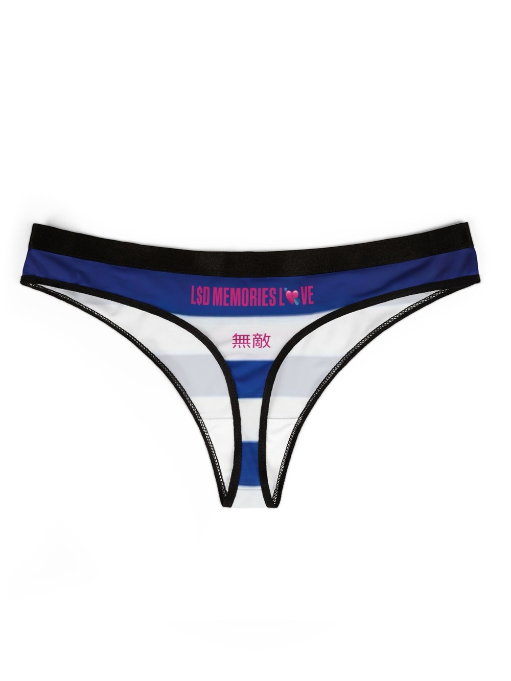 Rave Thong ⚡️by Equity Estate Blue/White Striped Underwear Size S